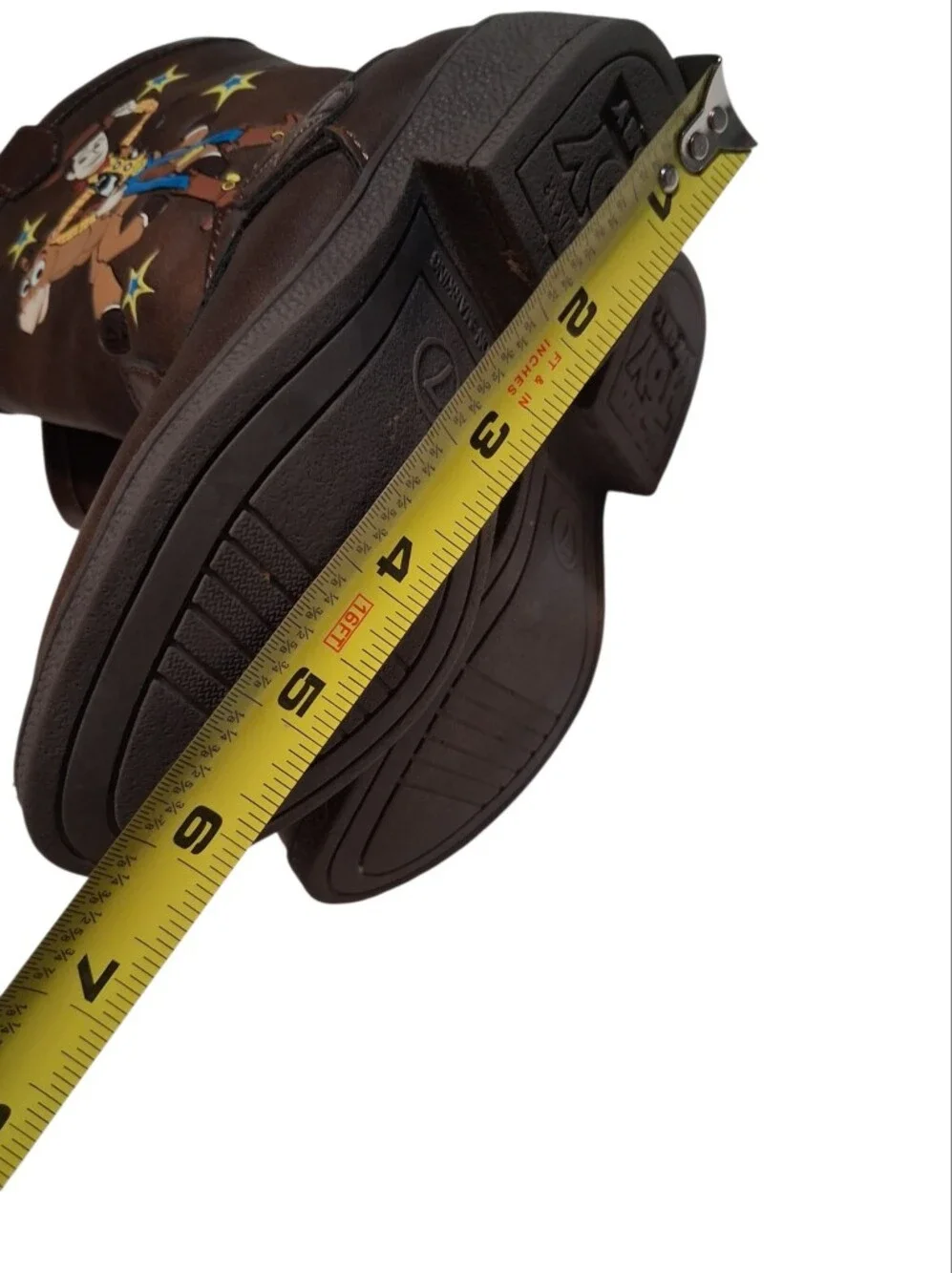 Disney Pixar Toy Story Woody Cowboy Western Brown Boots Kids  Size 7
